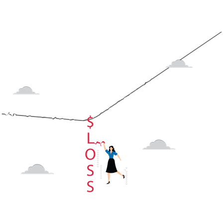 Woman getting Financial Loss Strategies During Economic Downturn  Illustration