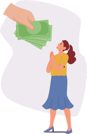 Woman getting financially manipulated  Illustration