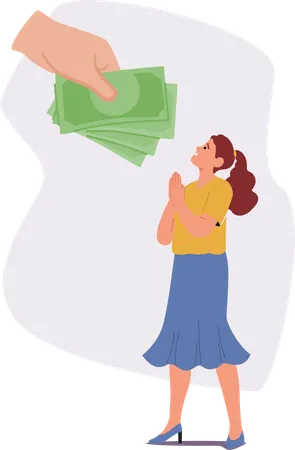 Woman getting financially manipulated  Illustration