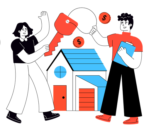 Woman getting home Ownership  Illustration