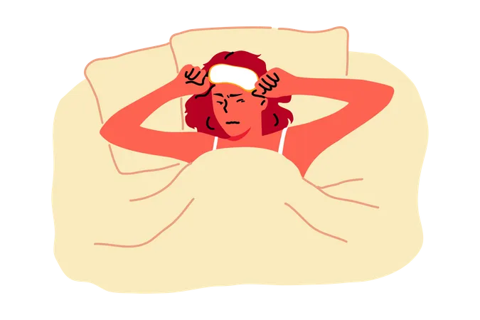 Woman getting interupted while sleeping  Illustration