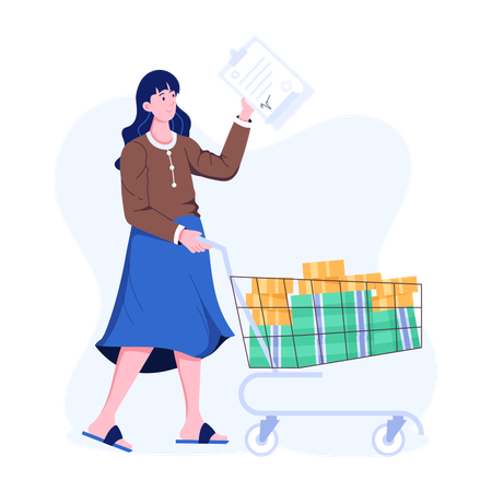 Woman getting loan  Illustration