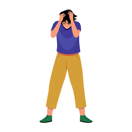 Woman getting mental stress  Illustration