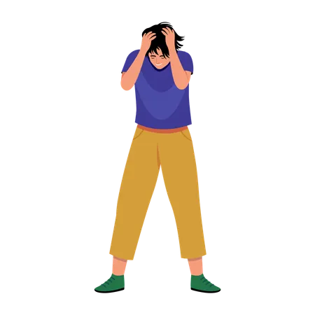 Woman getting mental stress  Illustration
