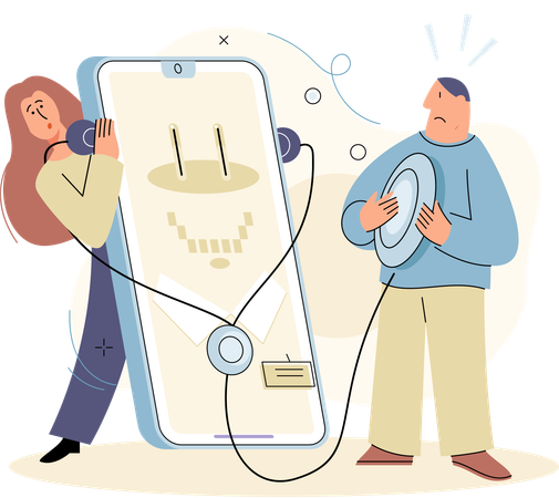 Woman getting online medical consultation  Illustration