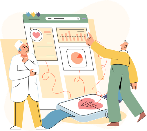 Woman getting online medical consultation  Illustration