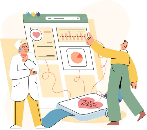 Woman getting online medical consultation  Illustration