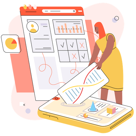 Woman getting online medical consultation  Illustration
