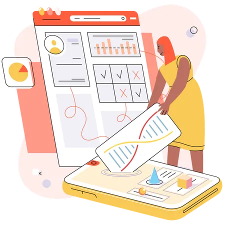 Woman getting online medical consultation  Illustration