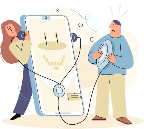 Woman getting online medical consultation  Illustration