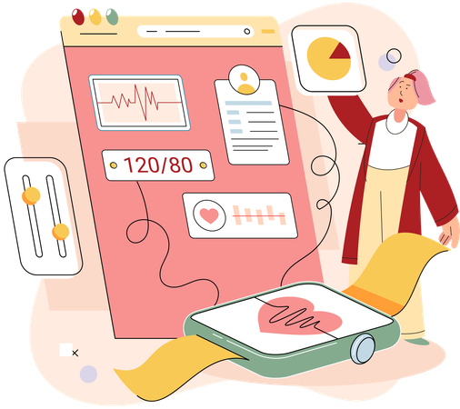 Woman getting online medical consultation  Illustration