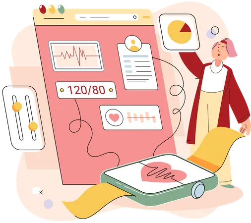 Woman getting online medical consultation  Illustration