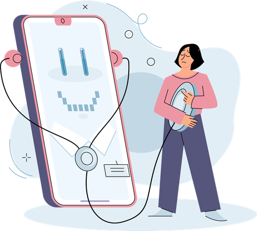 Woman getting online medical consultation  Illustration