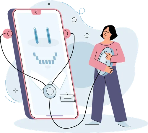 Woman getting online medical consultation  Illustration