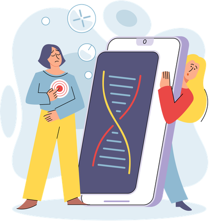 Woman getting online medical consultation  Illustration