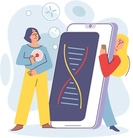 Woman getting online medical consultation  Illustration