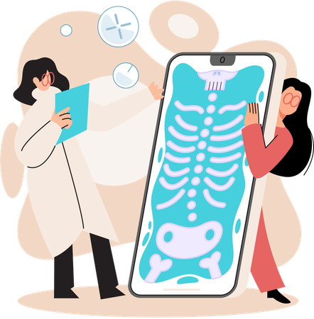 Woman getting online medical consultation  Illustration