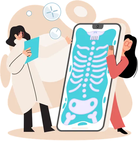 Woman getting online medical consultation  Illustration