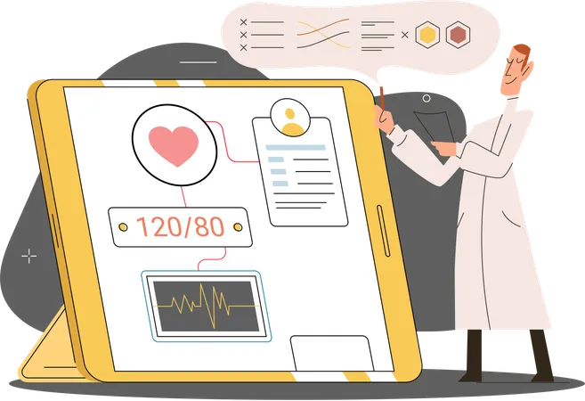 Woman getting online medical consultation  Illustration