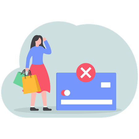 Woman getting payment failed  Illustration