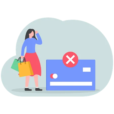 Woman getting payment failed  Illustration