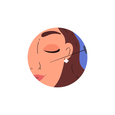 Woman getting procedure of facial beauty injection for skin rejuvenation  Illustration