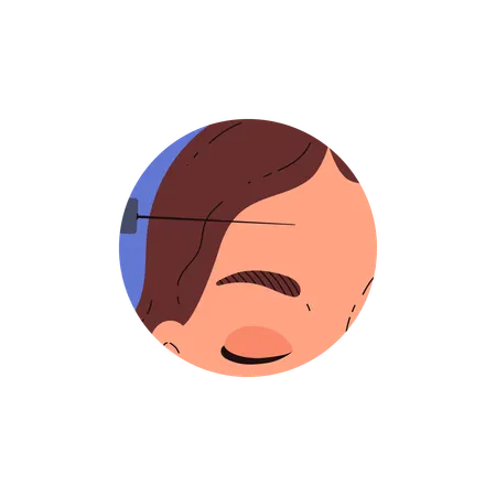Woman getting procedure of facial beauty injection for skin rejuvenation  Illustration
