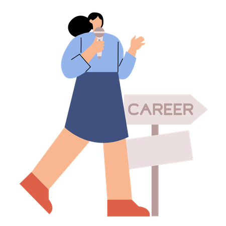 Woman getting professional career advancement  Illustration