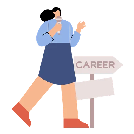 Woman getting professional career advancement  Illustration