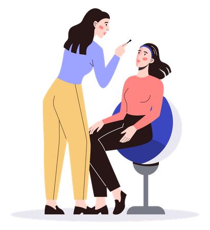 Woman getting ready in beauty salon  Illustration