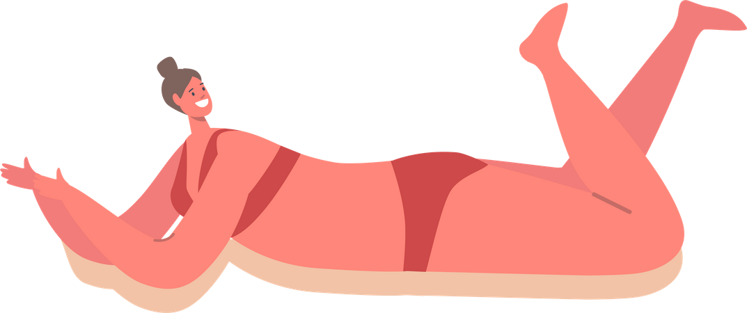 Woman getting suntan  Illustration