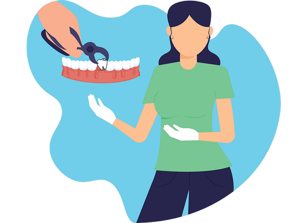 Woman getting Tooth Removal  Illustration