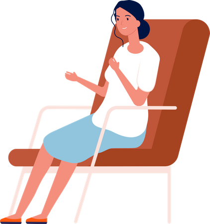 Woman getting treatment at psychiatry  Illustration