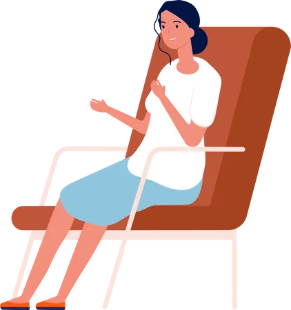 Woman getting treatment at psychiatry  Illustration