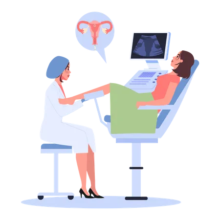 Woman getting vitro fertilization treatment  Illustration