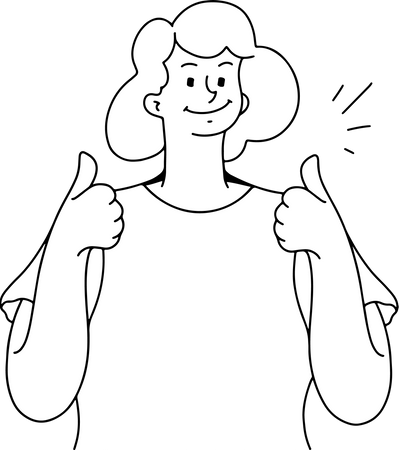 Woman Give Good Sign  Illustration