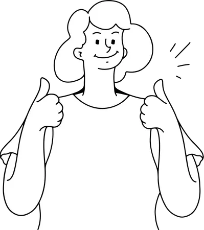 Women Give Good Sign Illustration With Thumbs Up Illustration