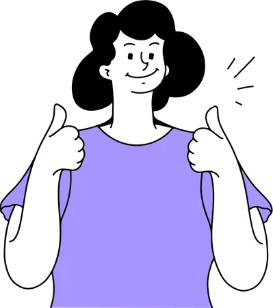 Women Give Good Sign Illustration With Thumbs Up Illustration