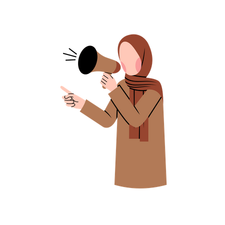 Woman give speech  Illustration