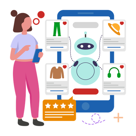 Woman gives Personalized Recommendations  Illustration