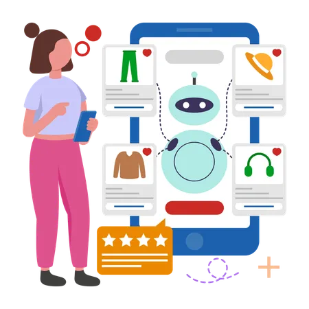 Woman gives Personalized Recommendations  Illustration