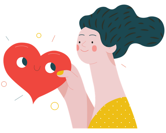 Woman giving a heart Illustration