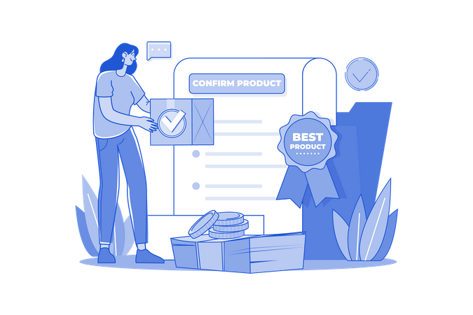 Woman Giving Best Product  Illustration