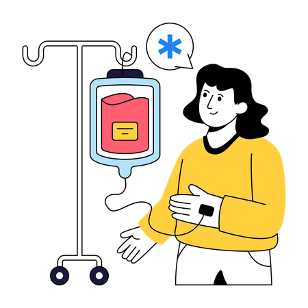 Woman giving Blood Donation  Illustration