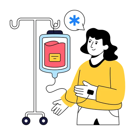 Woman giving Blood Donation  Illustration