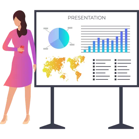 Woman giving business presentation  Illustration