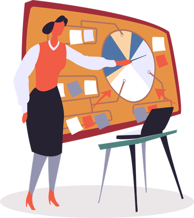 Woman giving Business Seminar  Illustration