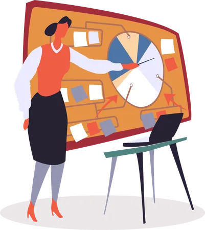 Woman giving Business Seminar  Illustration