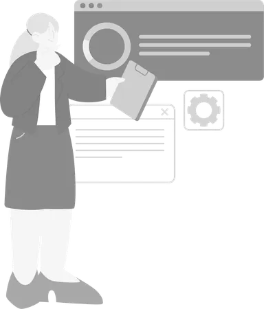Woman giving Chart Presentation  Illustration