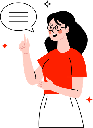 Woman Giving comments  Illustration